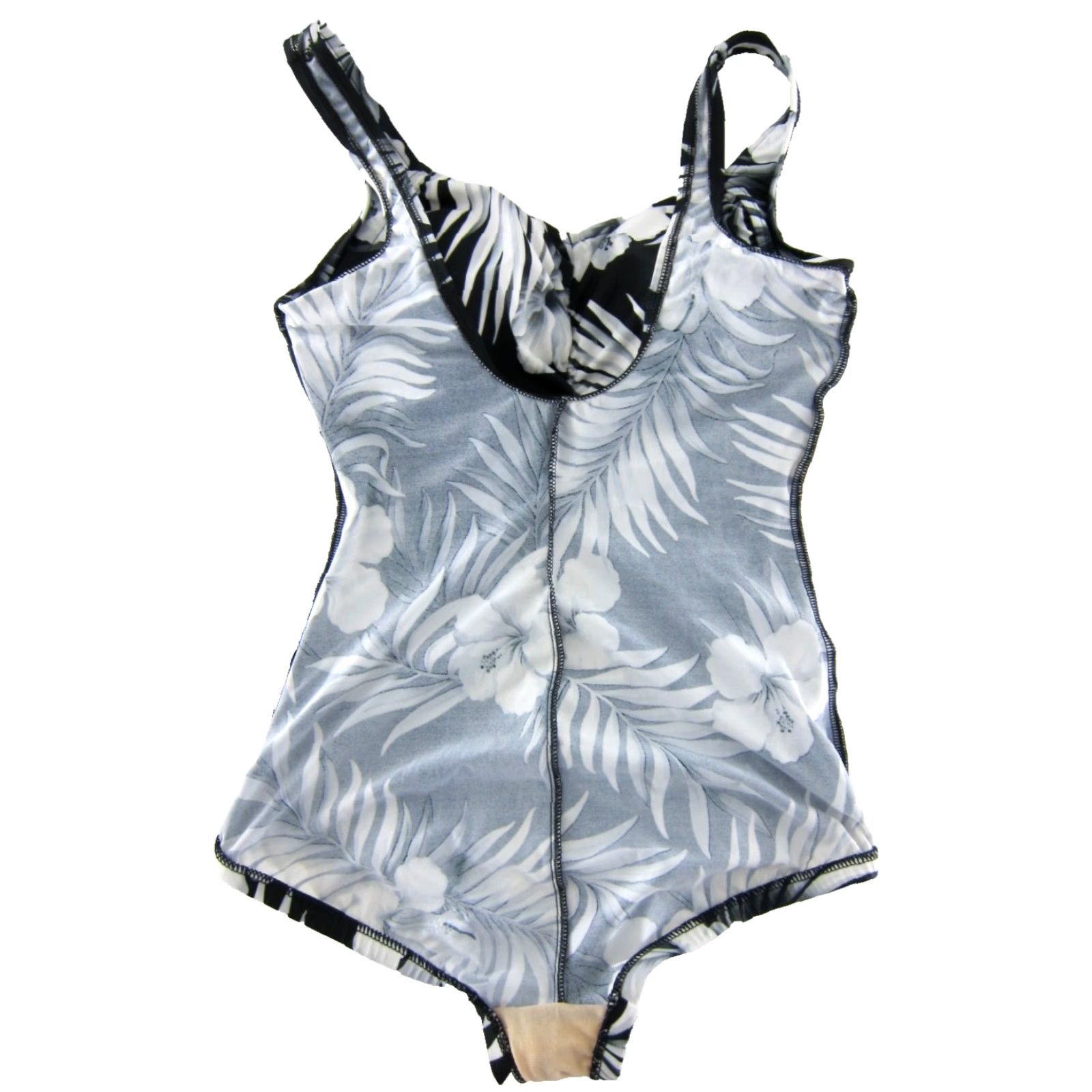 Vintage VINTAGE Le Cove Black White Floral Built In Bra One Piece Swimsuit Women Size 16 Size ONE SIZE - 7 Thumbnail