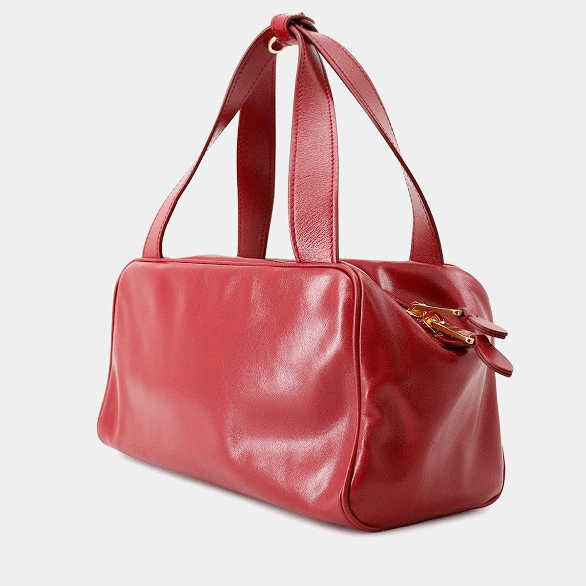 Miu Miu Miu Miu Miu Miu Bowling Small Red Leather Top Handle Bag Size ONE SIZE - 3 Thumbnail