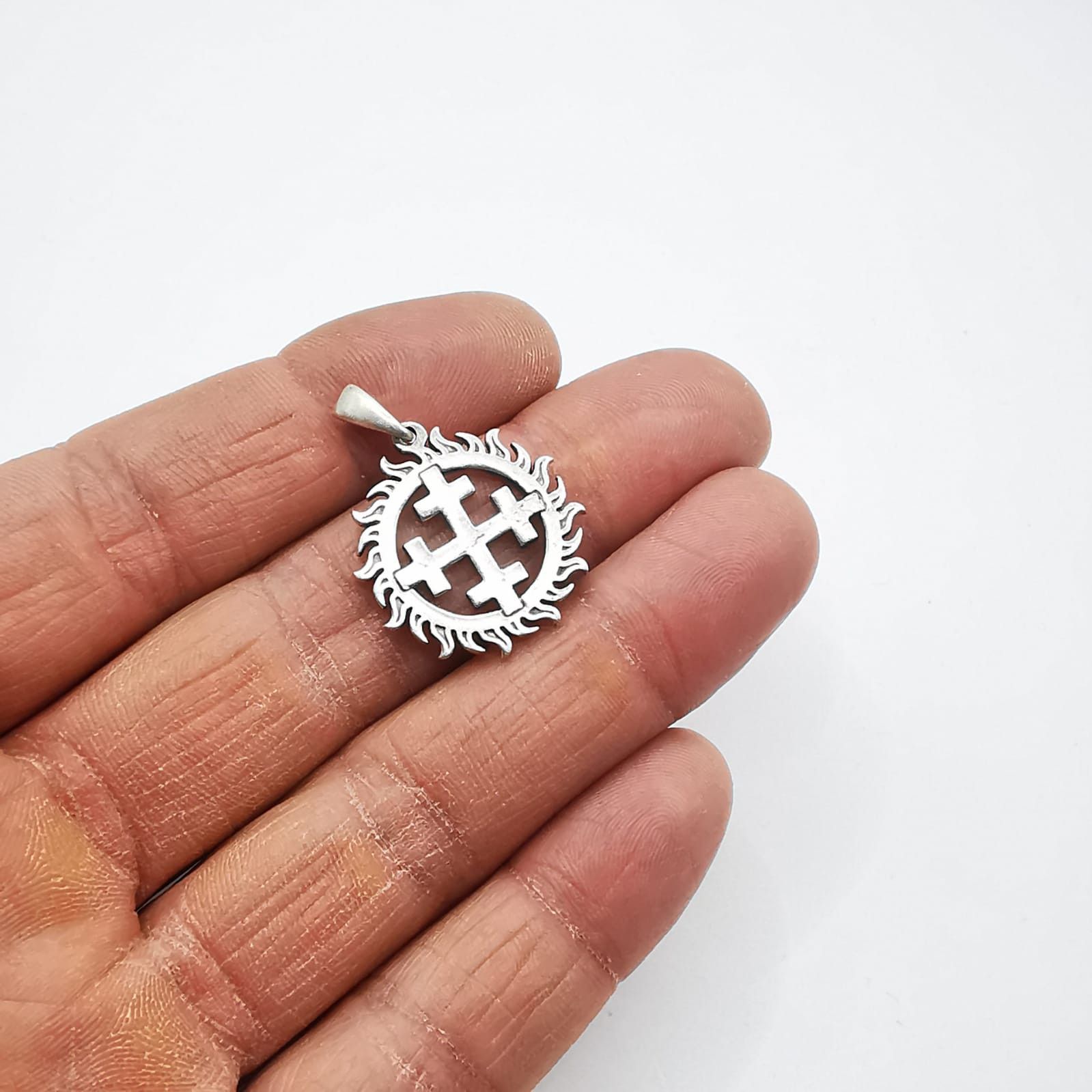 Sterling Silver Vintage Pendant "Amulet " 925 Sterling Silver Jewelry, 6,03g Size ONE SIZE - 6 Thumbnail