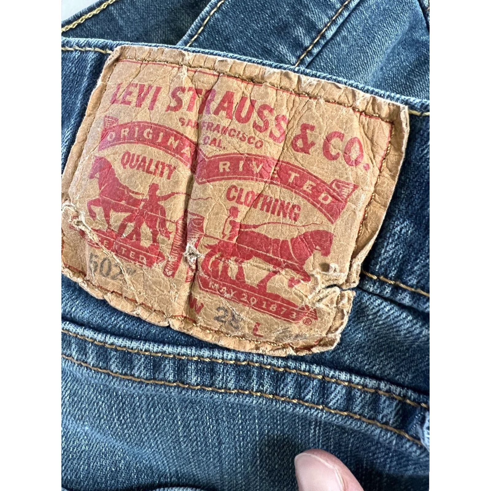 Levi's Levi’s 502 Jeans Straight Denim 28x28 Regular Men Blue Medium Wash Vintage No Size US 28 / EU 44 - 3 Thumbnail