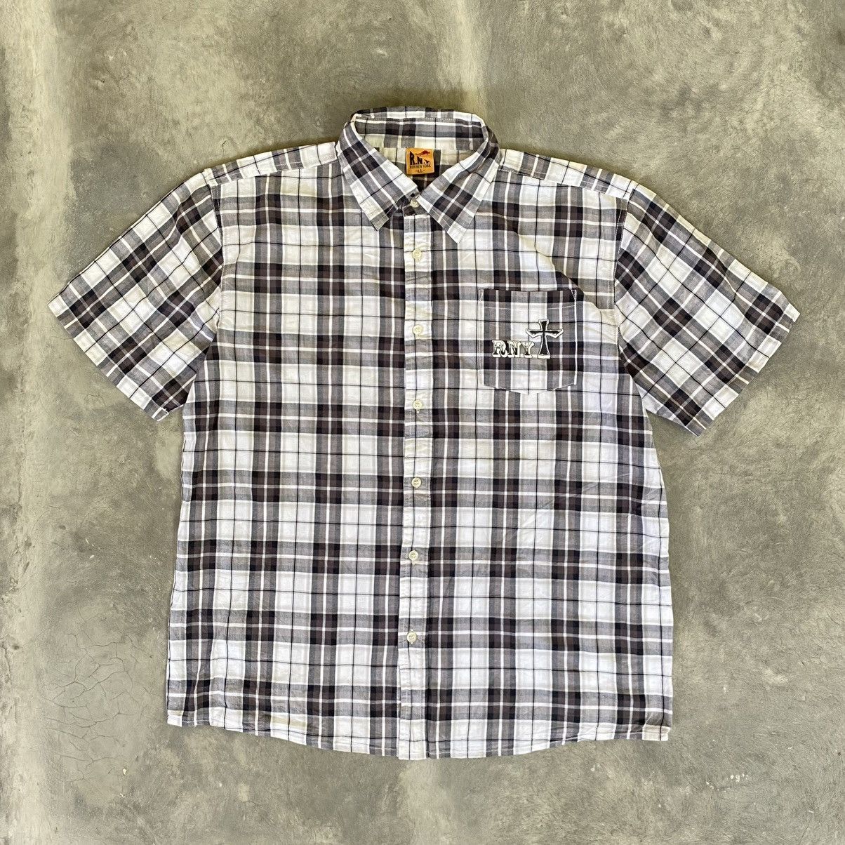 Hysteric Glamour 2000s R.N.Y Skull Checkered Shirt Size US L / EU 52-54 / 3 - 2 Thumbnail