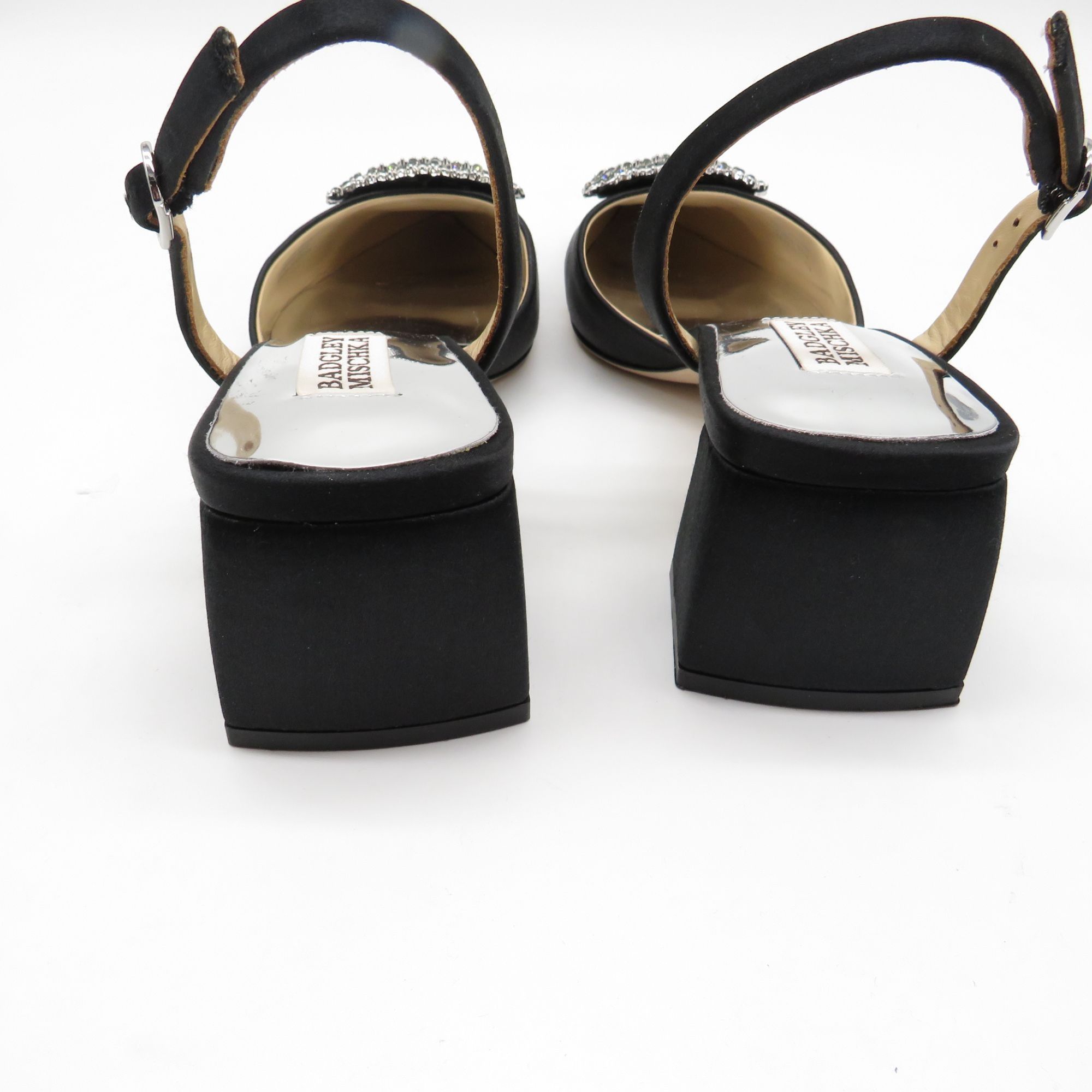 Badgley Mischka Badgley Mischka Women's Emmie Black Slingback Pumps Block He Size US 6 / IT 36 - 6 Thumbnail