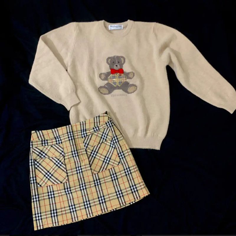 Burberry Burberry Khaki Polyester Mini Skirt for Women Size 23" - 1 Thumbnail