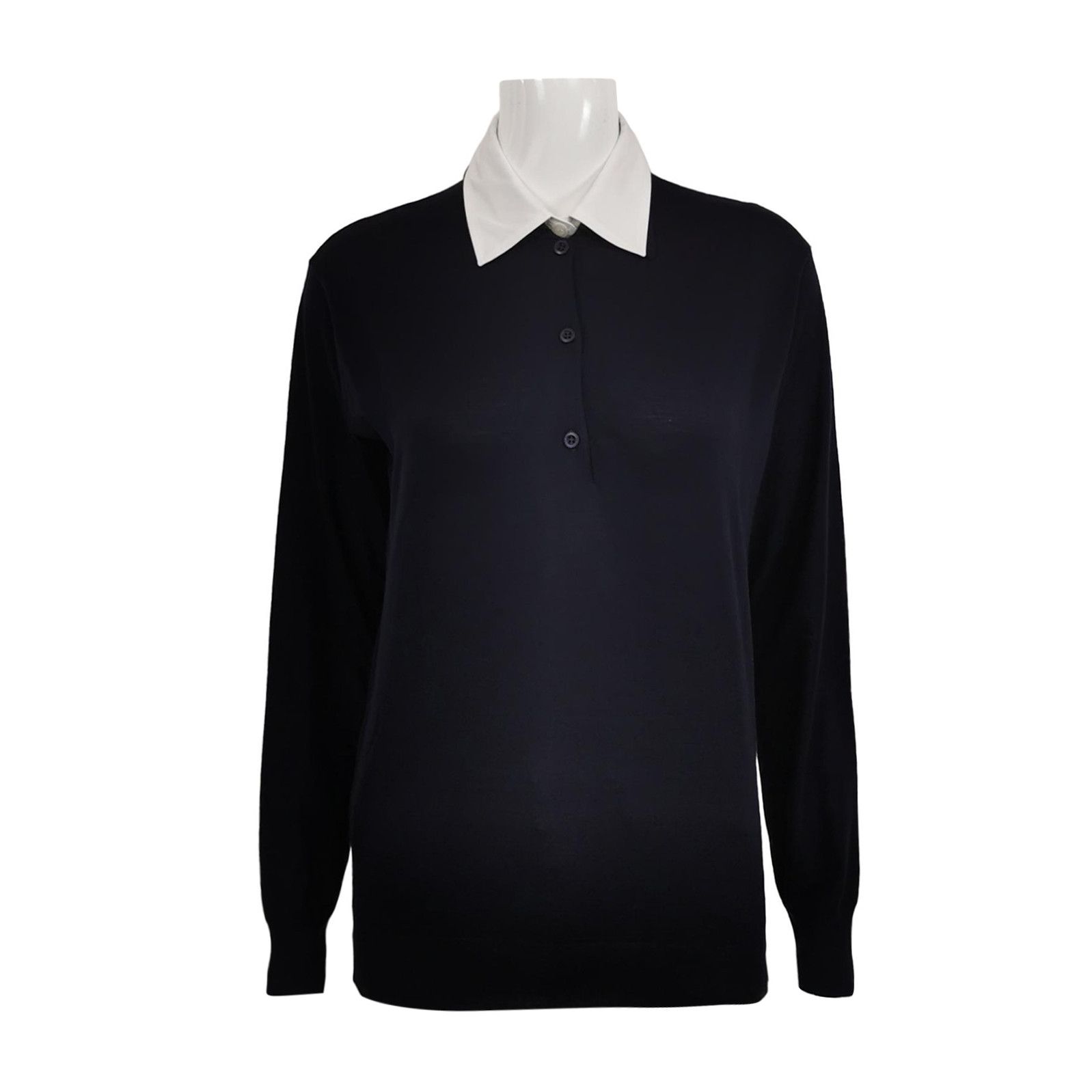 Prada Prada Wool Contrast Collar Knit Sweater 0089 Size S / US 4 / IT 40 - 1 Thumbnail