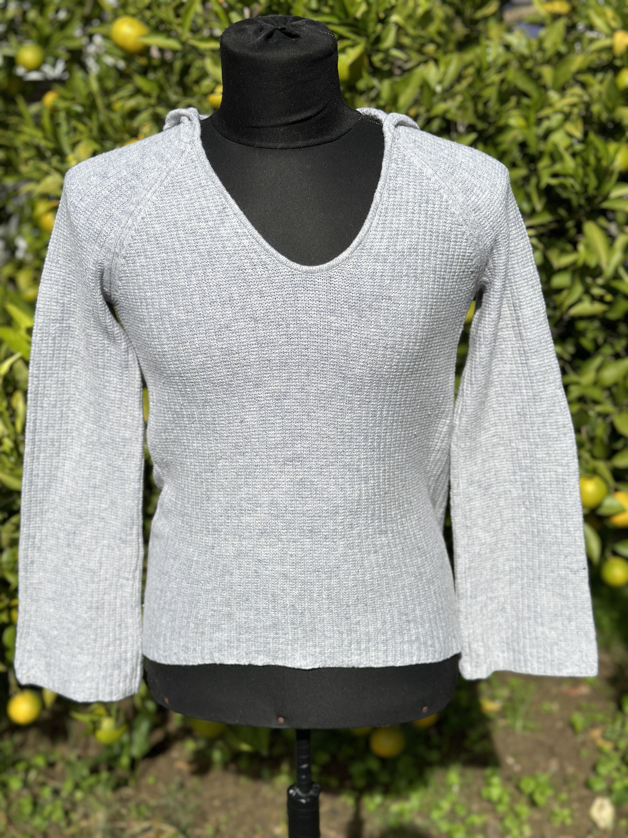 Other Jenni Kayne Hooded V-Neck Cashmere Wool Knit Pullover Sz S Size S / US 4 / IT 40 - 8 Thumbnail