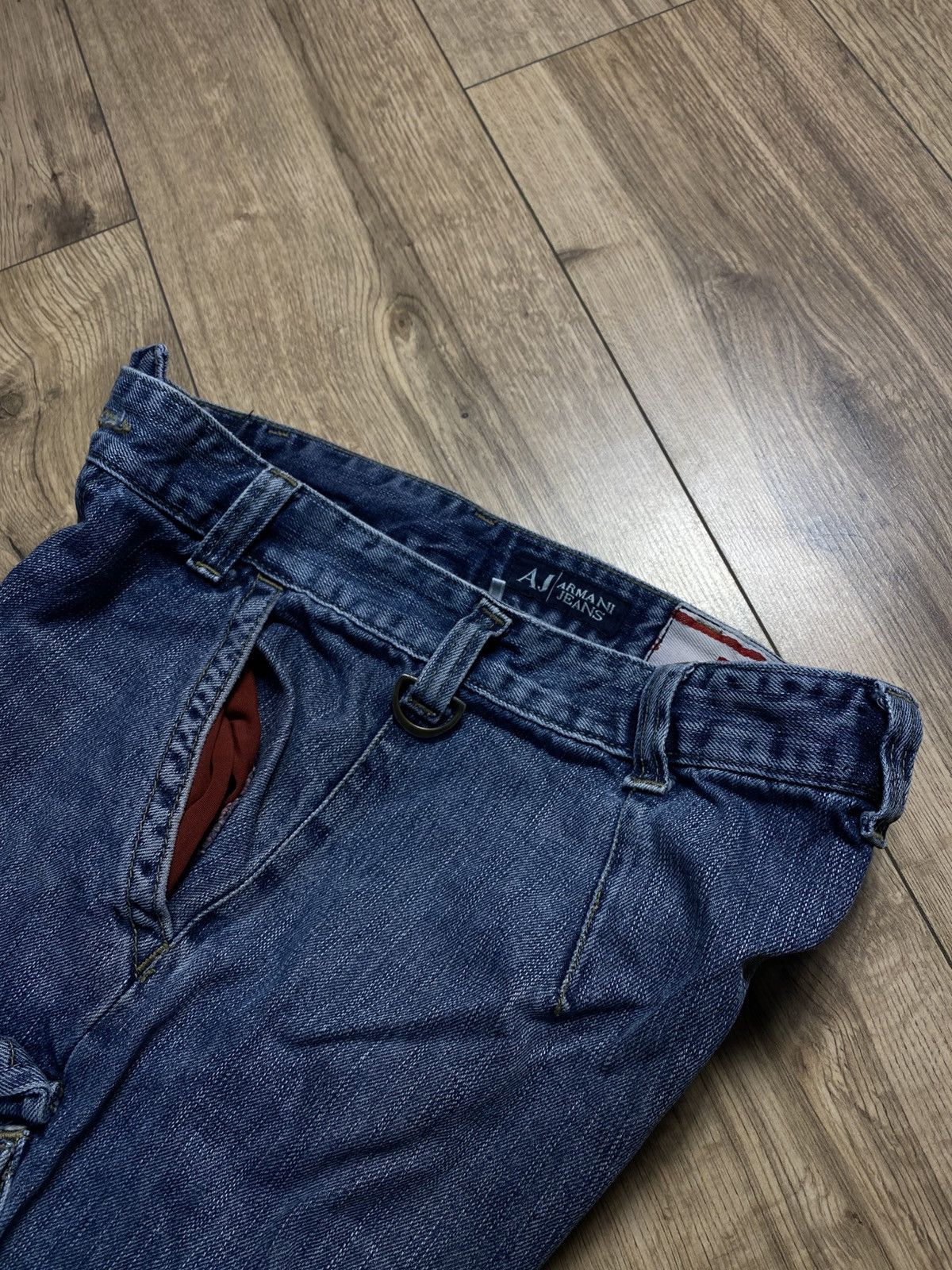 Armani Armani Blue Double Knee Cargo Bondage Denim Jeans sz 30 Size US 30 / EU 46 - 7 Thumbnail