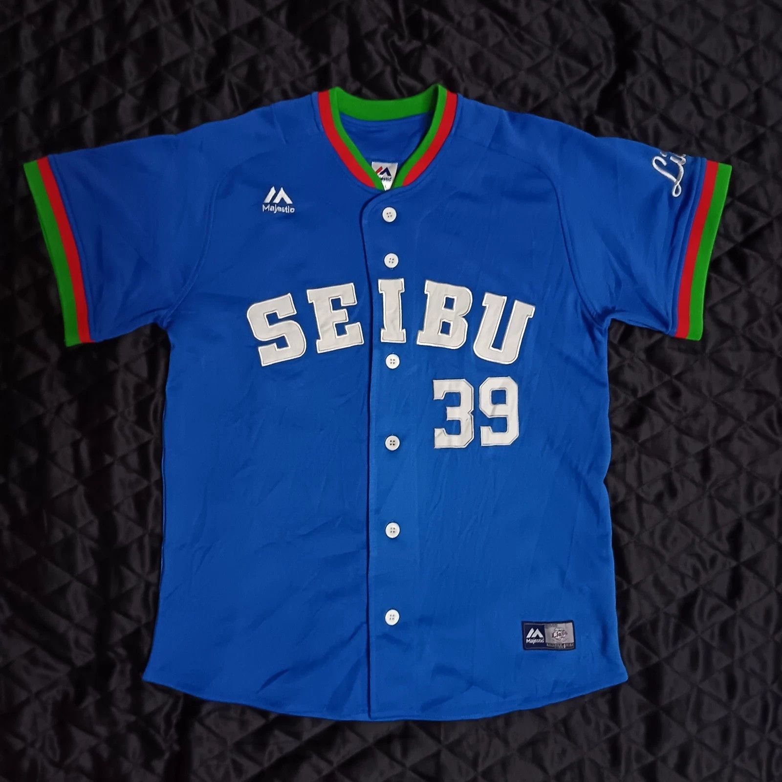 Majestic Seibu Lions Nien-Ting Wu 呉念庭 Japanese Taiwan Baseball Jersey Size US S / EU 44-46 / 1 - 1 Thumbnail