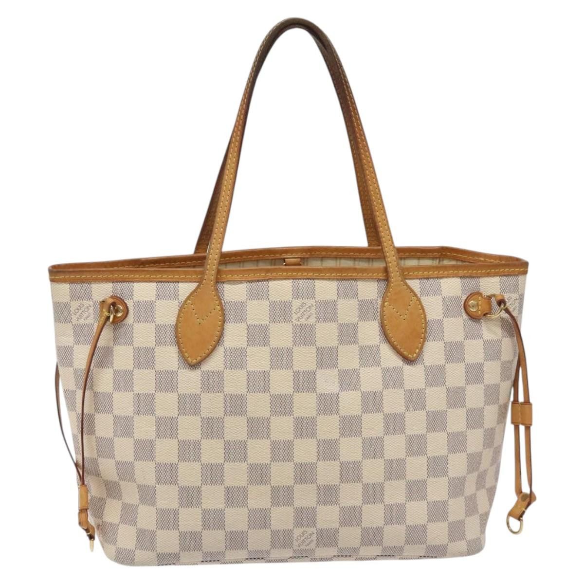 Louis Vuitton Neverfull Pm White Canvas Tote Bag (Pre-Owned) Size ONE SIZE - 1 Thumbnail