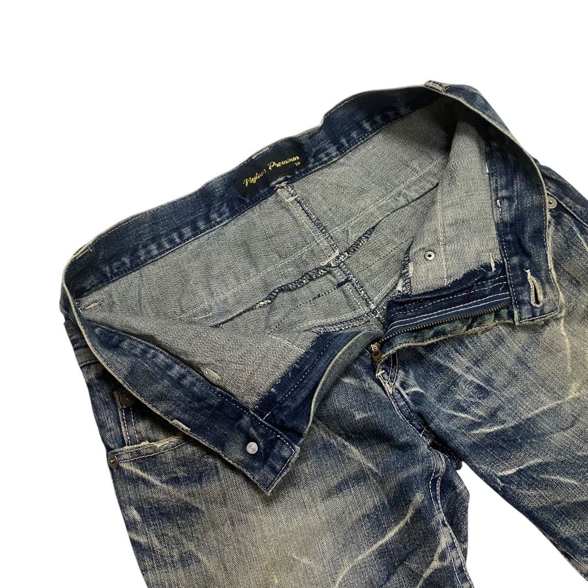 If Six Was Nine × Japanese Brand Nylaus Premium double waist distressed flare denim Size US 32 / EU 48 - 7 Thumbnail