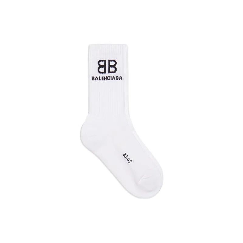 Balenciaga oc11z0725 Size: OS / BB Tennis Socks in White Size ONE SIZE - 2 Thumbnail