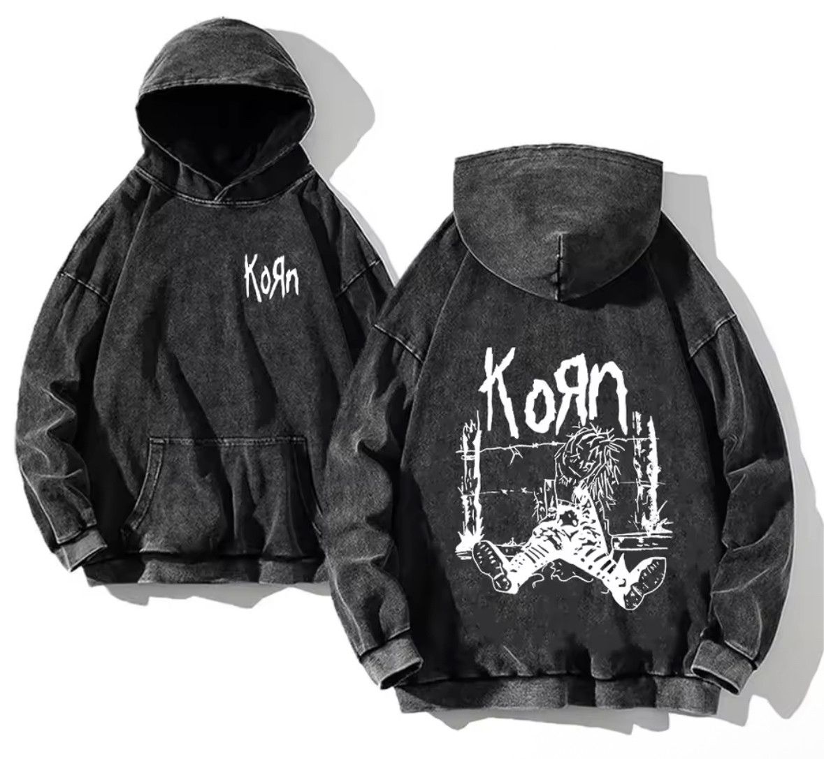 Other Vintage Gothic Y2K Korn Rock Band World Print Washed Hoodies Size US S / EU 44-46 / 1 - 1 Thumbnail