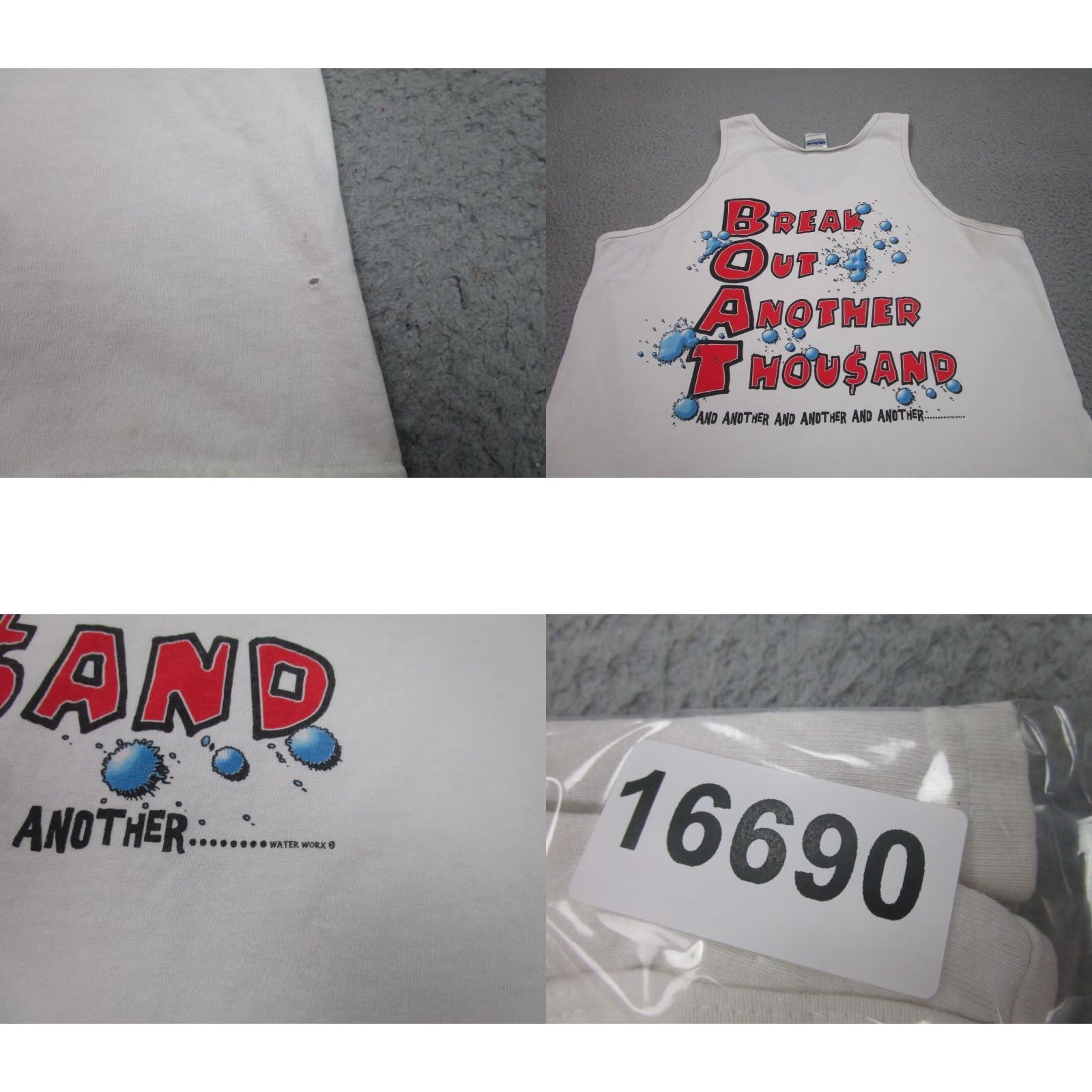 Gildan VINTAGE Pine Flat Lake Shirt Mens XL White Grunge Fisherman Tank Top Boat Marina USA 90s Gildan T-Shirt Size US XL / EU 56 / 4 - 10 Thumbnail