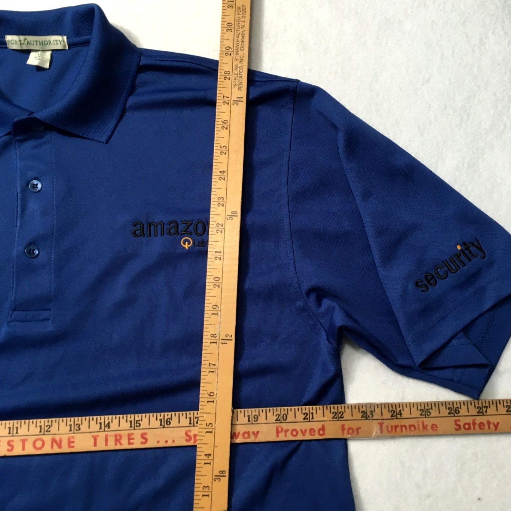 Port Authority Port Authority Navy Blue Polo Shirt - Size L - Short Sleeve - Security Logo - Uniform Active Polo - Men Size US L / EU 52-54 / 3 - 6 Thumbnail