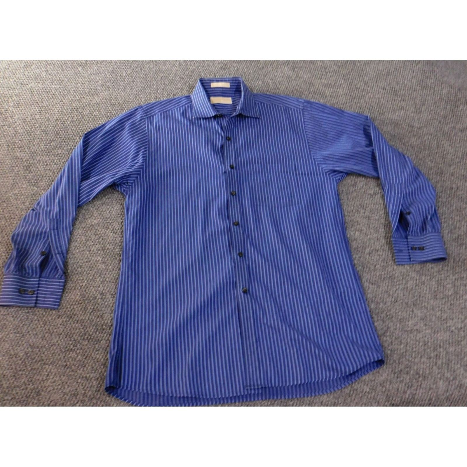 Michael Kors Michael Kors Shirt Men 15.5 Blue Striped Button Down Casual Regular Fit Size US L / EU 52-54 / 3 - 2 Thumbnail