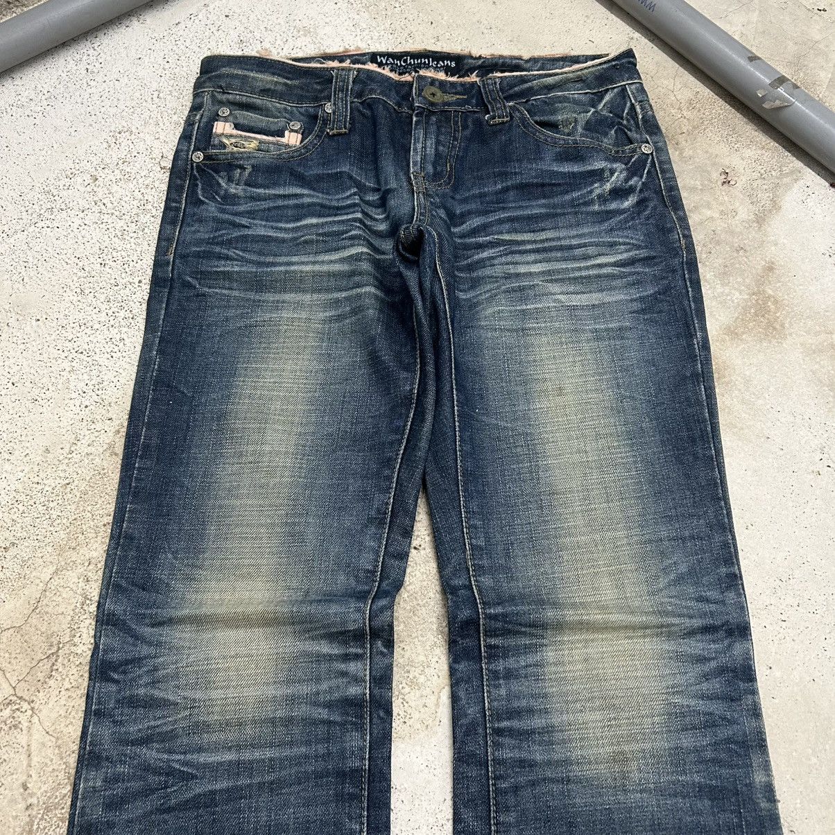 Hysteric Glamour Y2k Flared Jeans Low Rise Heavy Whiskering Washed Size US 29 - 3 Thumbnail