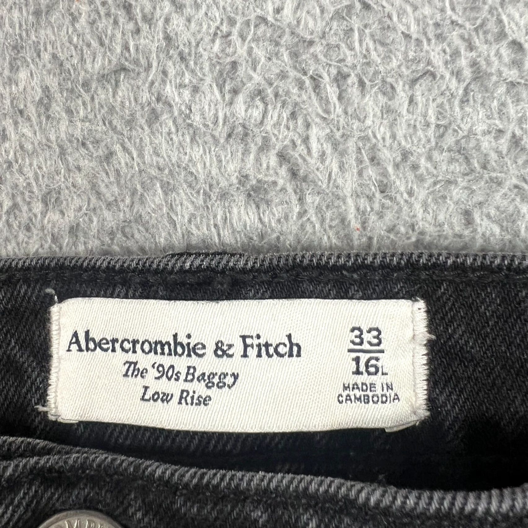Abercrombie & Fitch VINTAGE Abercrombie & Fitch Jeans Womens 16 Low Rise Baggy Wide-Leg Stretch Black 90s Fashion Size 38" / US 16 / IT 52 - 6 Thumbnail