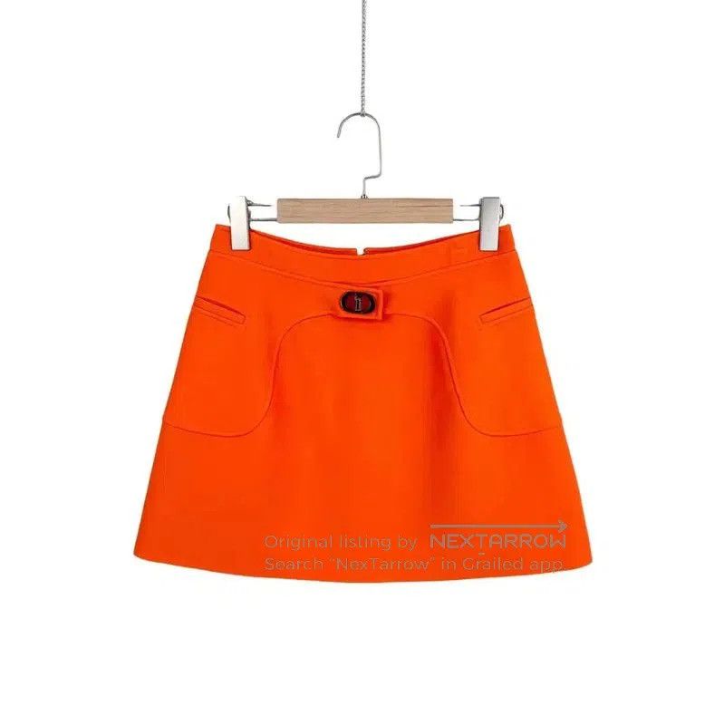 Dior Dior Orange Wool Women's Mini Skirt . Size 28" / US 6 / IT 42 - 1 Thumbnail