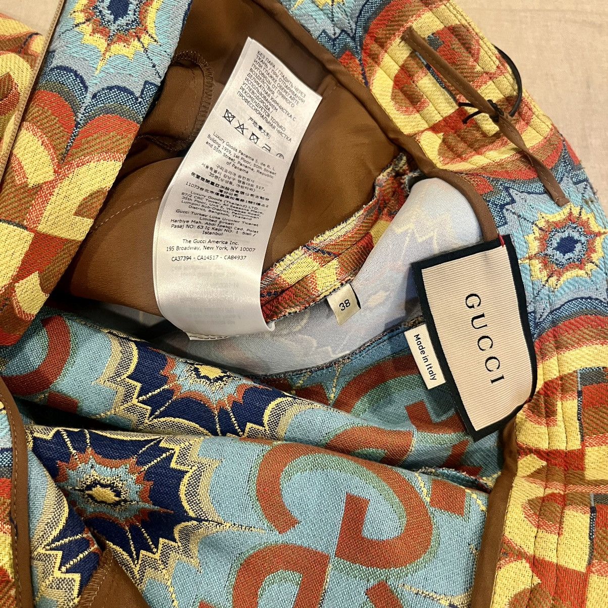 Gucci $2950 Gucci Psychedelic GG Logo With Leather Detail Trousers Size 26" / US 2 / IT 38 - 15 Thumbnail