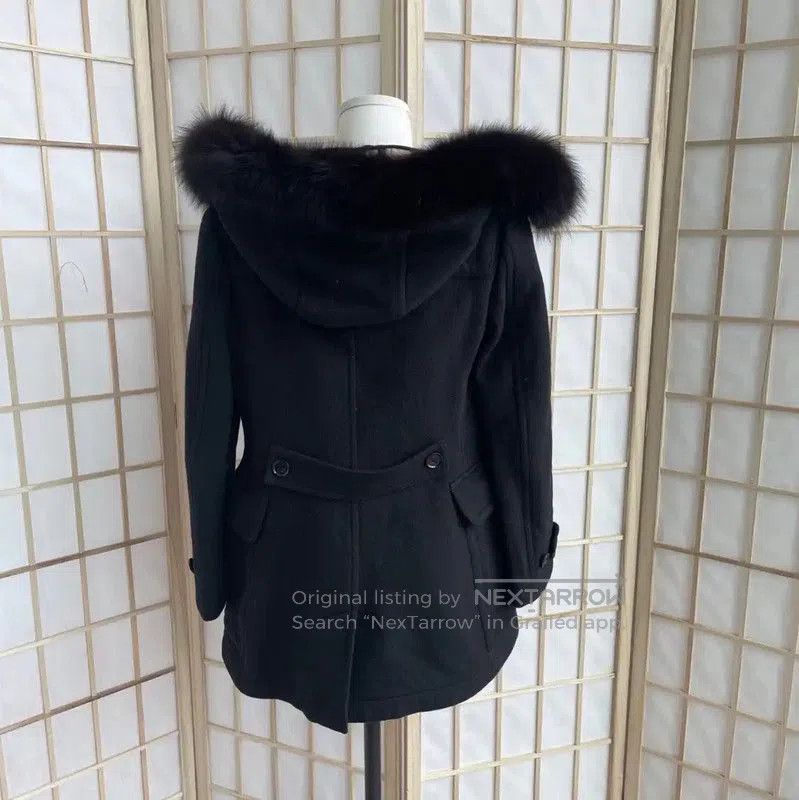 Burberry Burberry Women's Black Wool Coat with Fur Hood. Size S / US 4 / IT 40 - 2 Thumbnail
