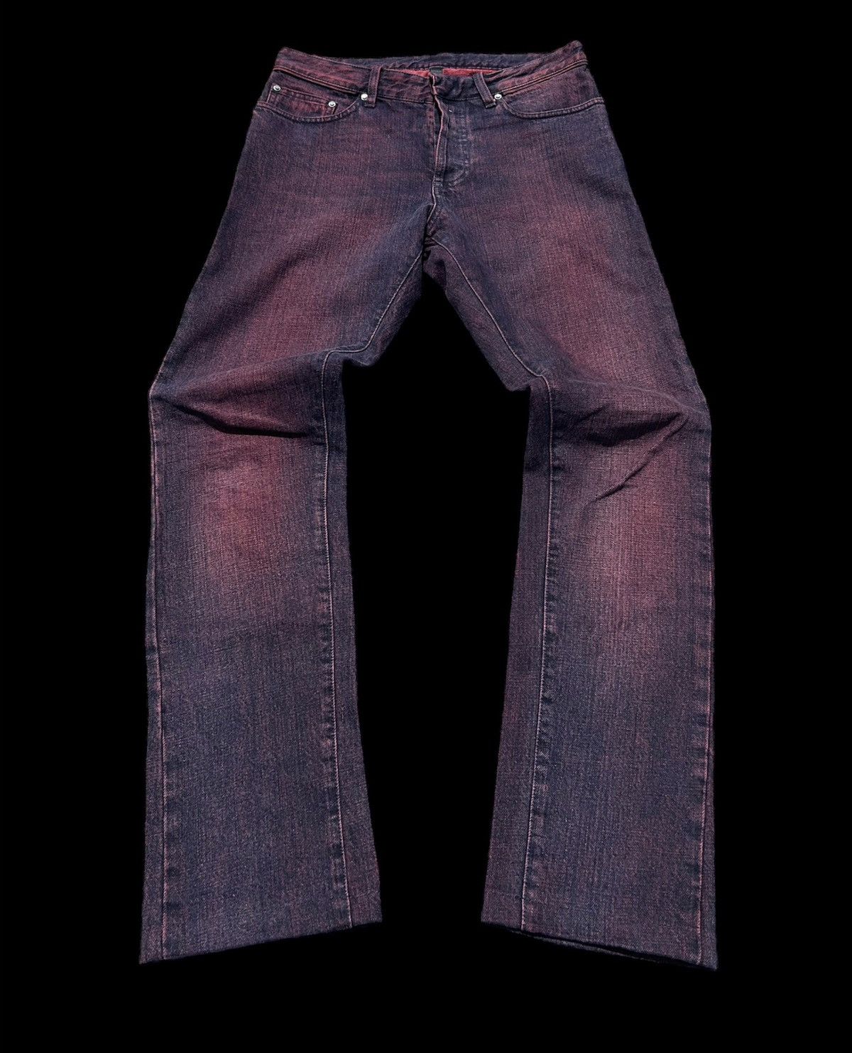 Balenciaga Super Rare Balenciaga 2012 Red Washed Denim Size US 29 - 1 Thumbnail