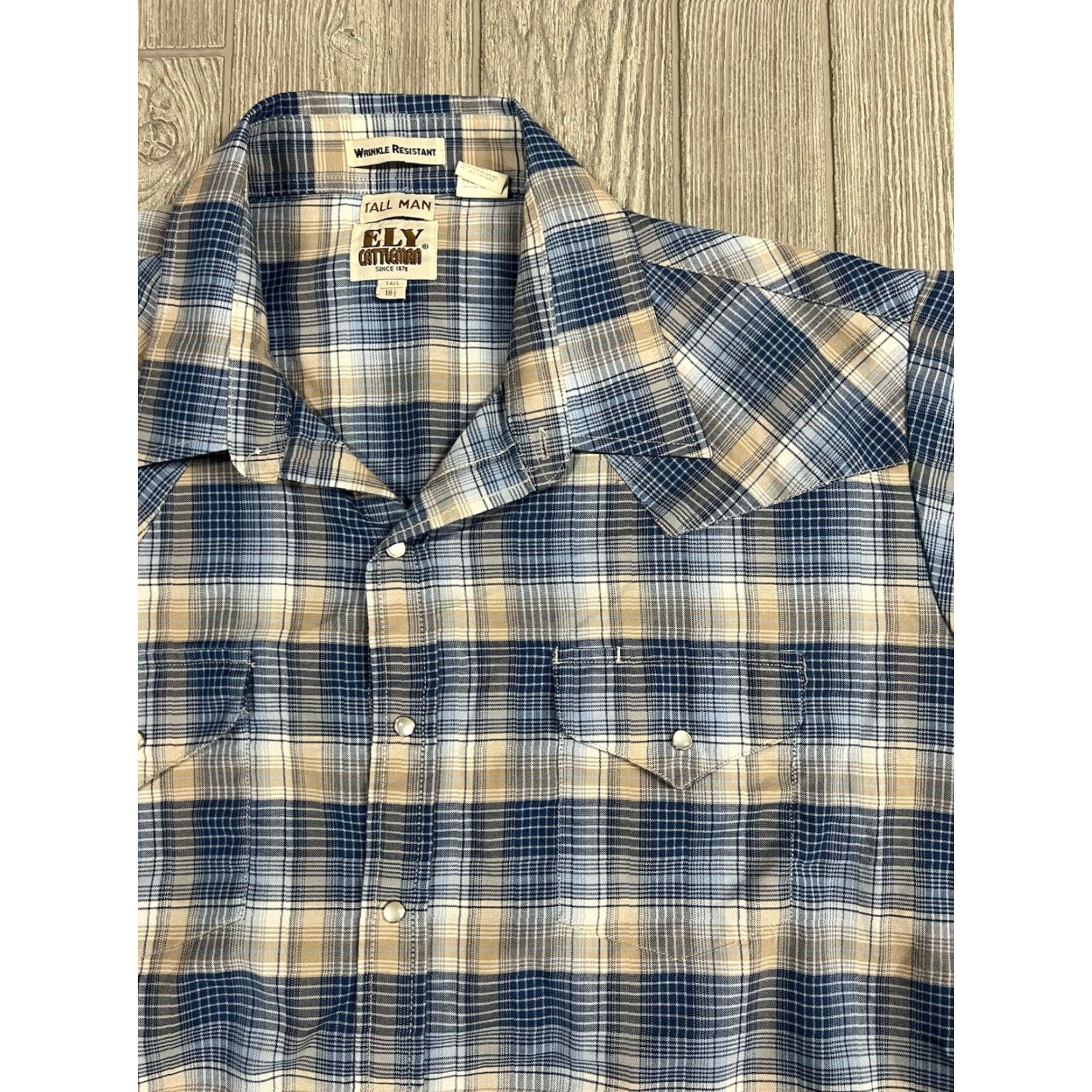 Vintage Ely Cattleman Shirt Men’s Tall 18.5 Plaid Western Rodeo Snap Button-Up Collared Size US XXL / EU 58 / 5 - 3 Thumbnail