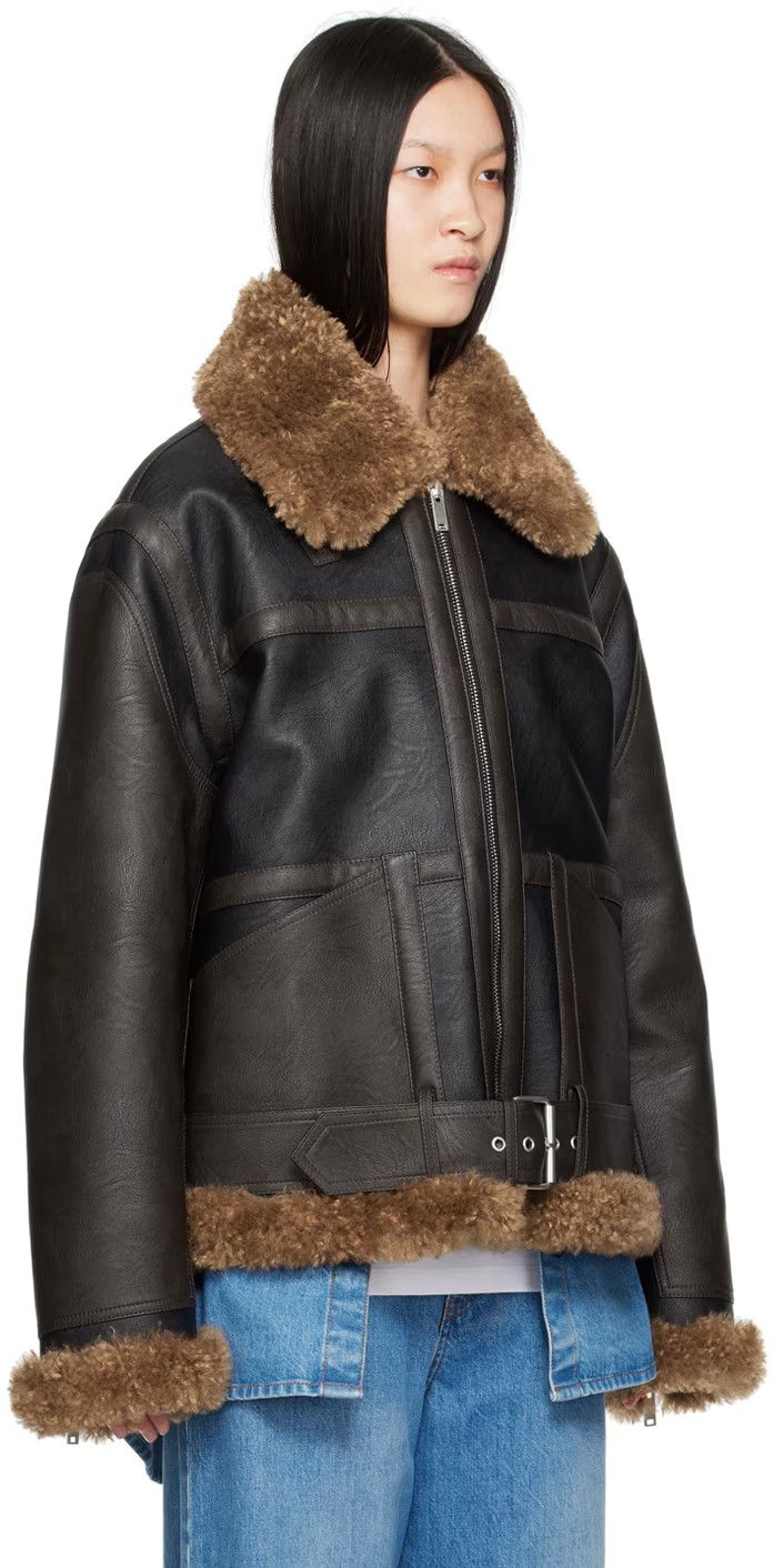 Stella McCartney o1s22i1n1024 Vegan Leather Teddy Biker Jacket Size S / US 4 / IT 40 - 4 Thumbnail
