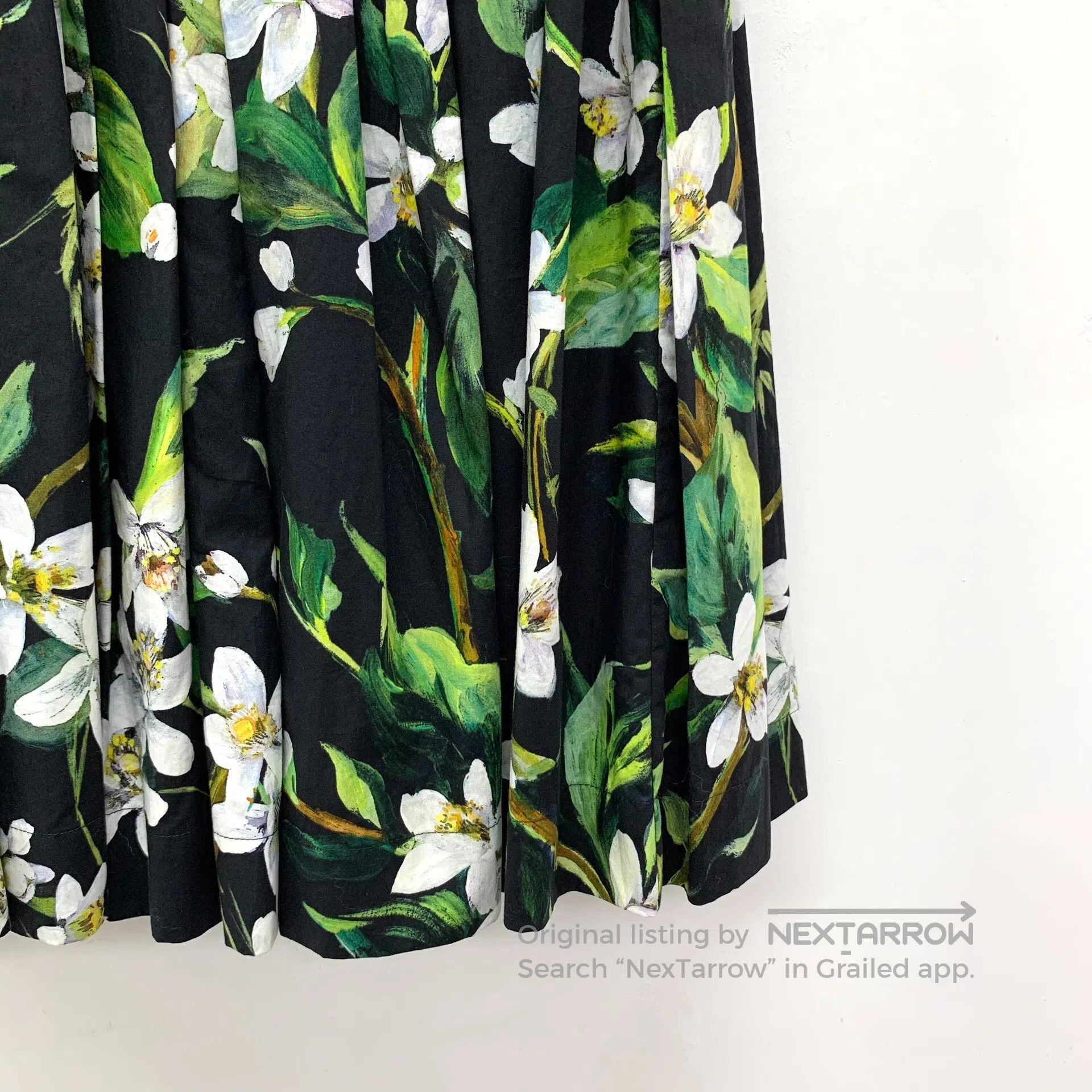 Dolce & Gabbana Dolce Gabbana size M Dark green floral full print cotton c Size 37" - 4 Thumbnail