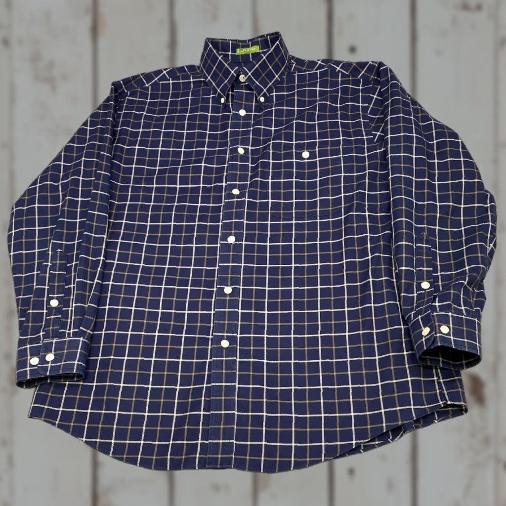 Orvis VINTAGE Orvis 77C9 Long Sleeve Button Up Men's Large Blue Check Shirt 100% Cotton 6612 Size US L / EU 52-54 / 3 - 1 Thumbnail