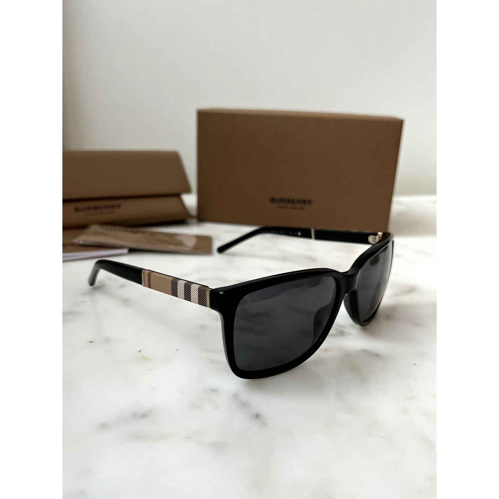 Burberry NEW Burberry BE4181 Black Unisex Check Print Sunglasses Size ONE SIZE - 2 Thumbnail