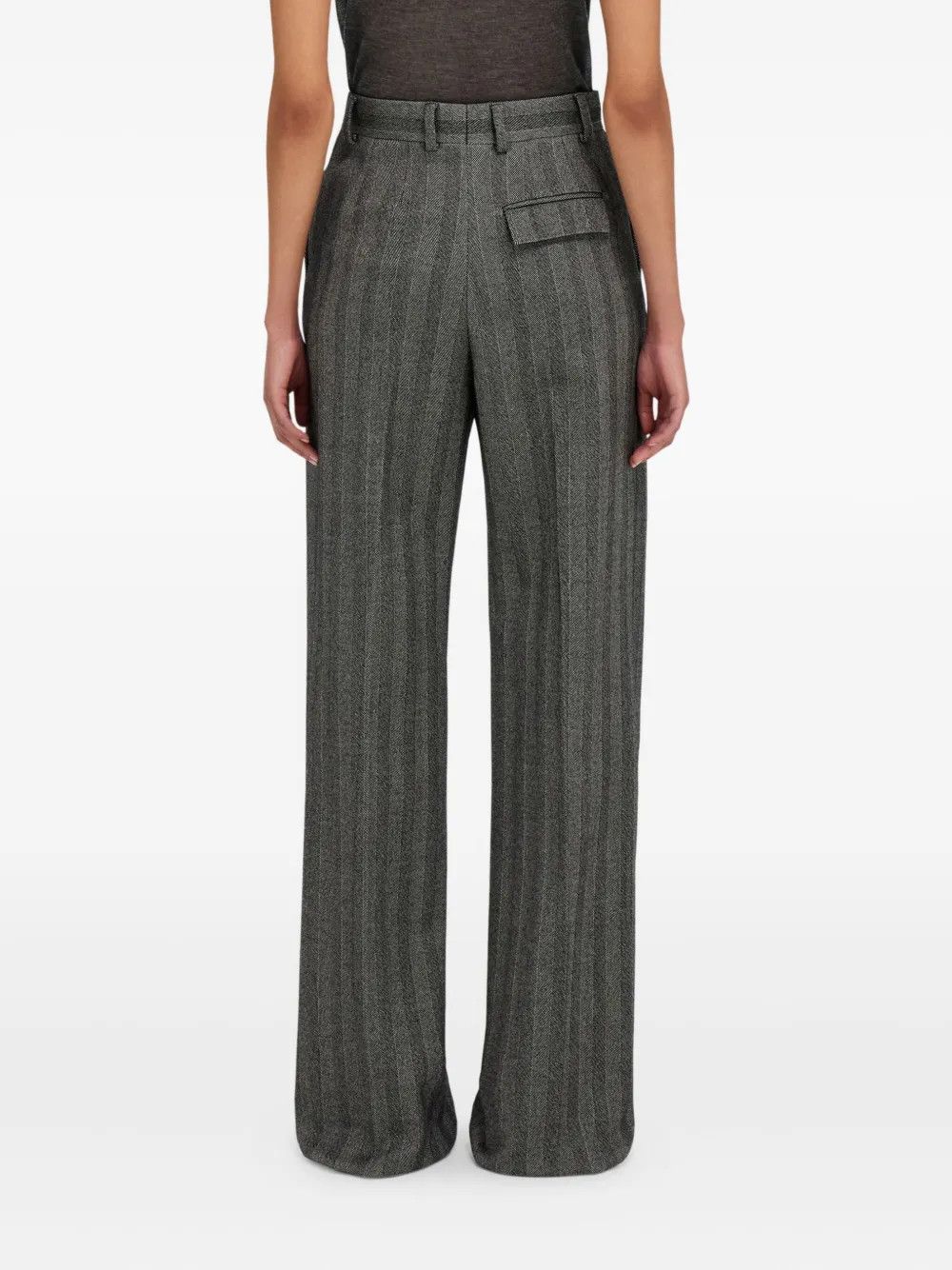 Salvatore Ferragamo o1s1rm0526 Chevron Pattern Pant in Dark Grey Size 26" / US 2 / IT 38 - 4 Thumbnail