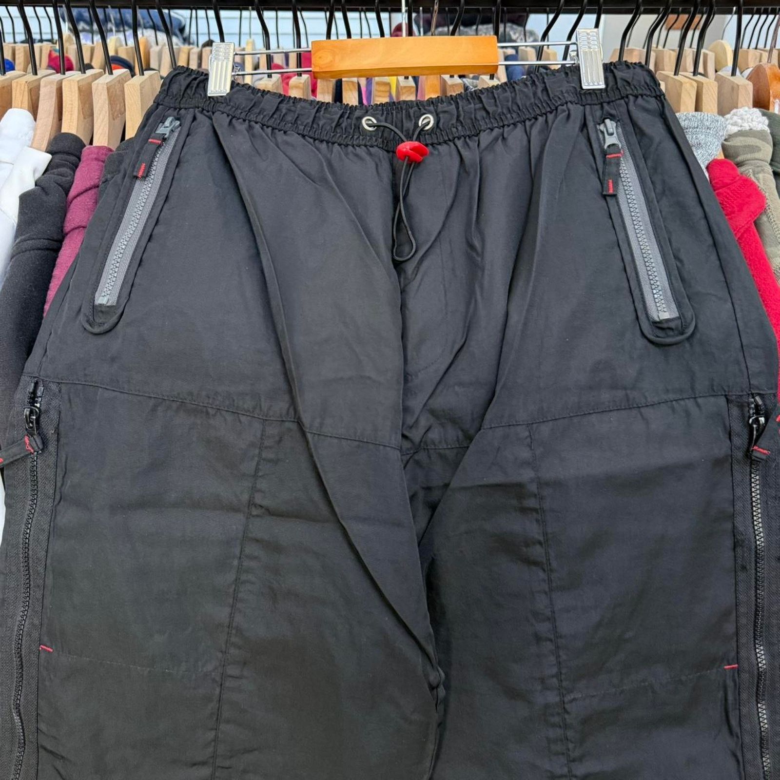 Other Vintage 90s Baggy Athletic Works Black Nylon Pants Size US 32 / EU 48 - 2 Thumbnail