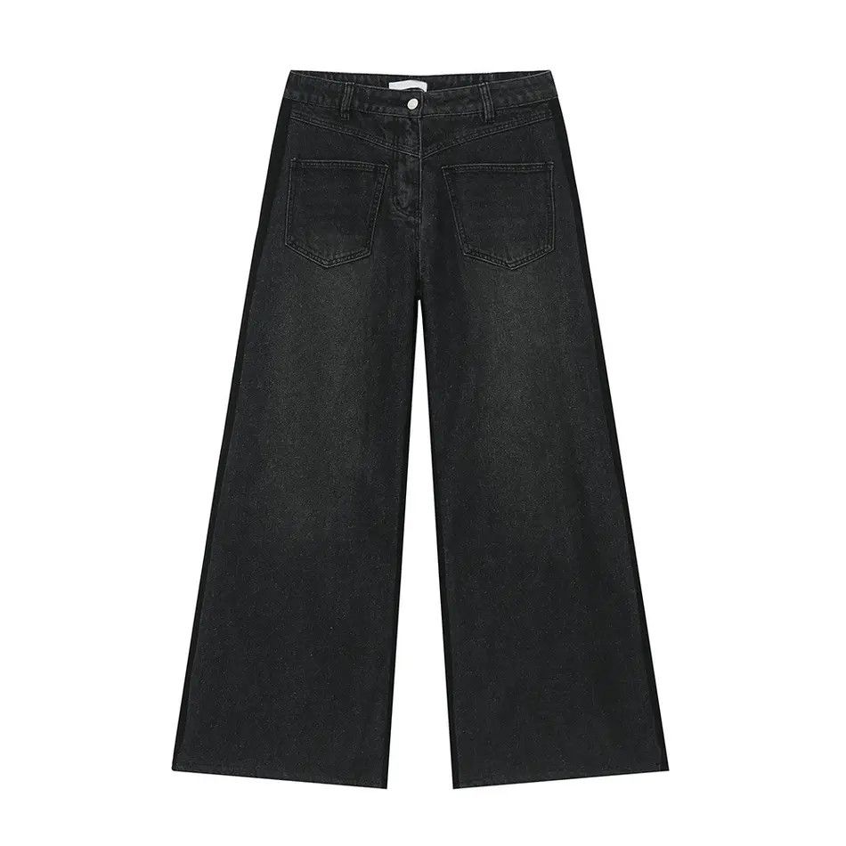 Japanese Brand Retro loose fit patchwork wide leg jeans Size US 32 / EU 48 - 3 Thumbnail