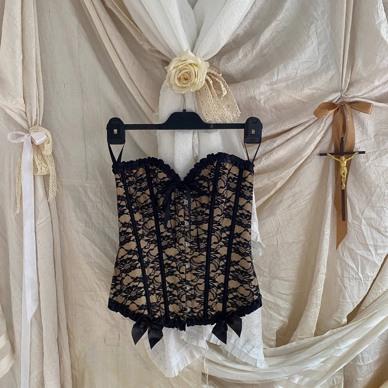 Vintage Vintage brown lace corset Size S / US 4 / IT 40 - 2 Thumbnail