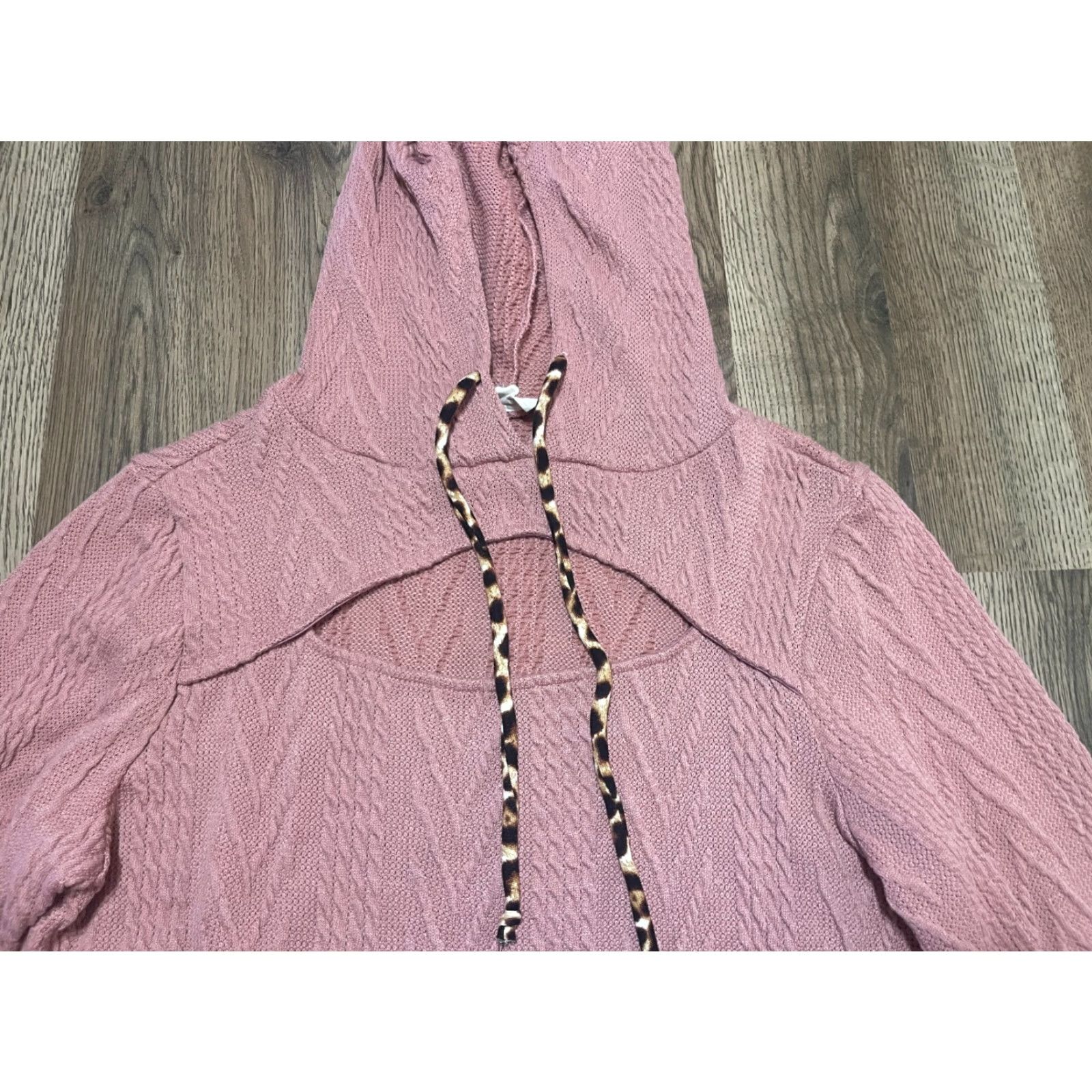 Vintage BIBI Hoodie Womens XL Pink Pullover Long Sleeve Front Cut Out Modern Casual VINTAGE? No (assume No) Size XL / US 12-14 / IT 48-50 - 5 Thumbnail