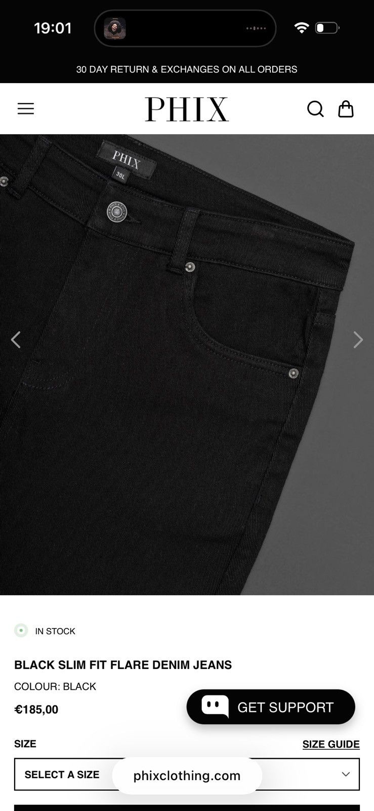 Other BLACK BELL BOTTOM DENIM FLARED JEANS Size US 30 / EU 46 - 4 Thumbnail
