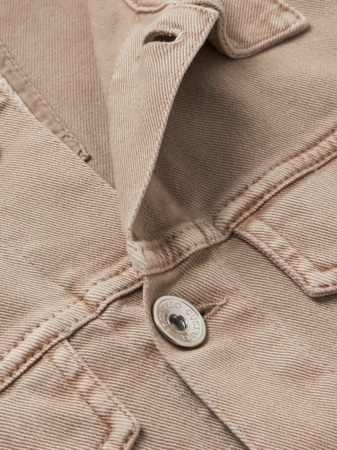 Brunello Cucinelli o1gr1nt0525 Denim Jacket in Medium Brown Size US M / EU 48-50 / 2 - 5 Thumbnail
