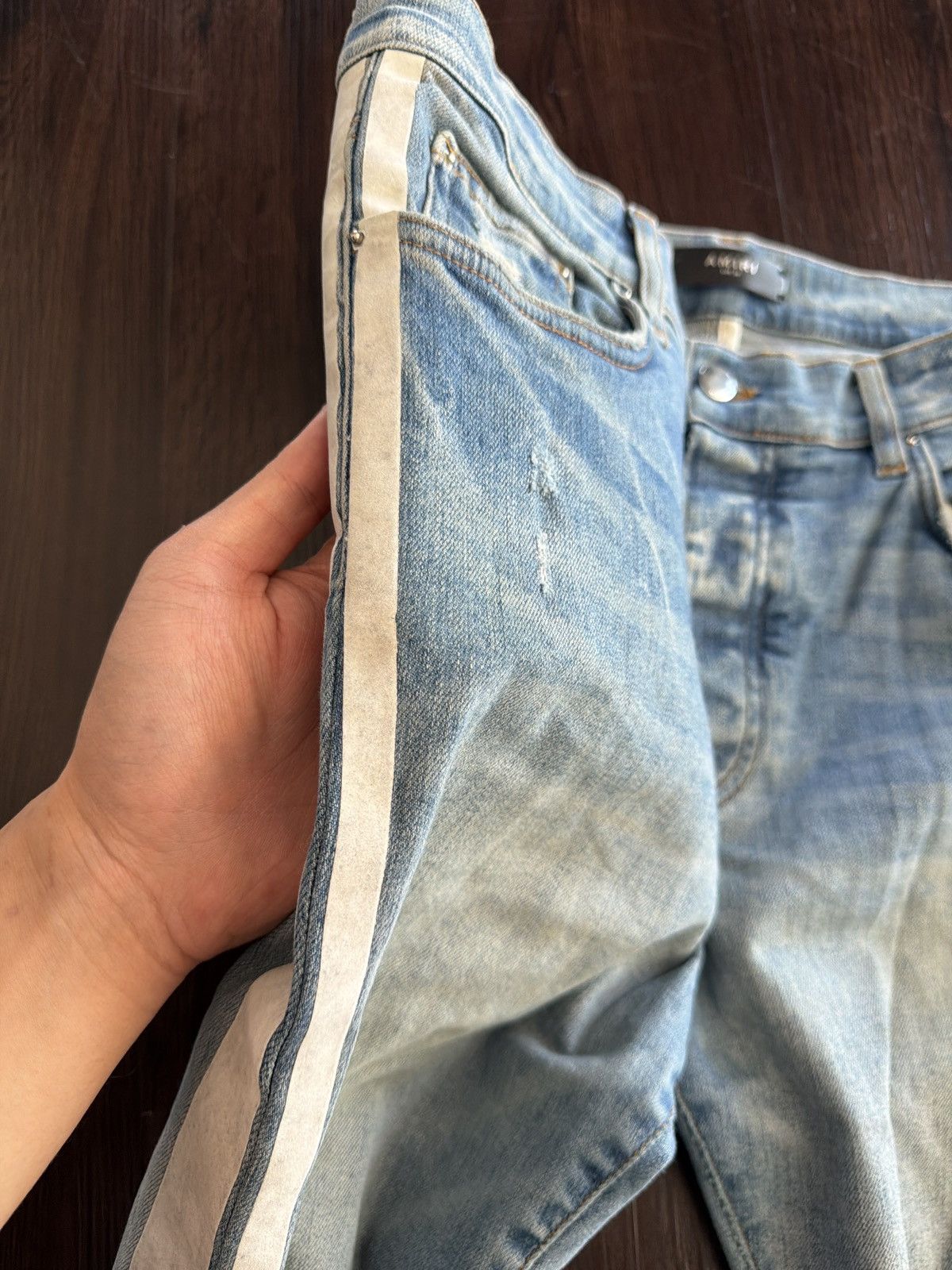 Amiri Amiri Striped Light Blue Jeans Size US 38 / EU 54 - 2 Thumbnail