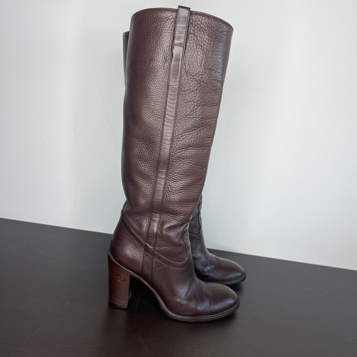 Gucci Gucci Knee Boots Hills High Brown Leather Shoes Size US 6 / IT 36 - 7 Thumbnail