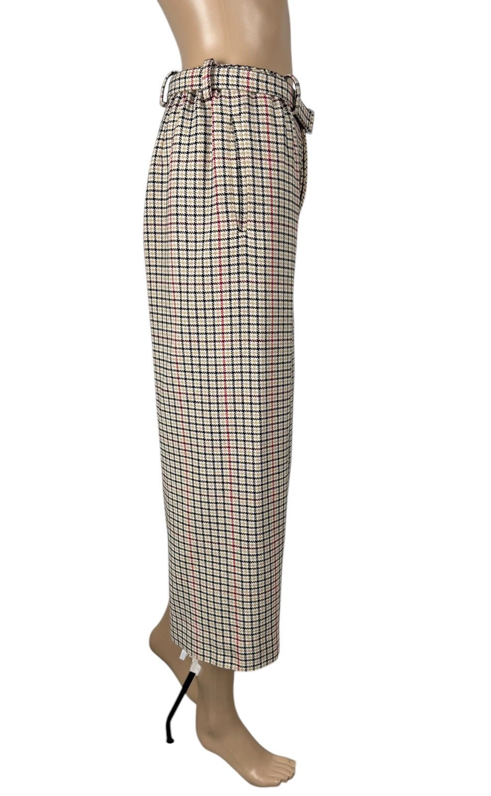 Maje Maje Poldi Plaid Wide Leg Cropped Pants Cotton-Wool size 34 Size 25" / US 0 / IT 36 - 4 Thumbnail