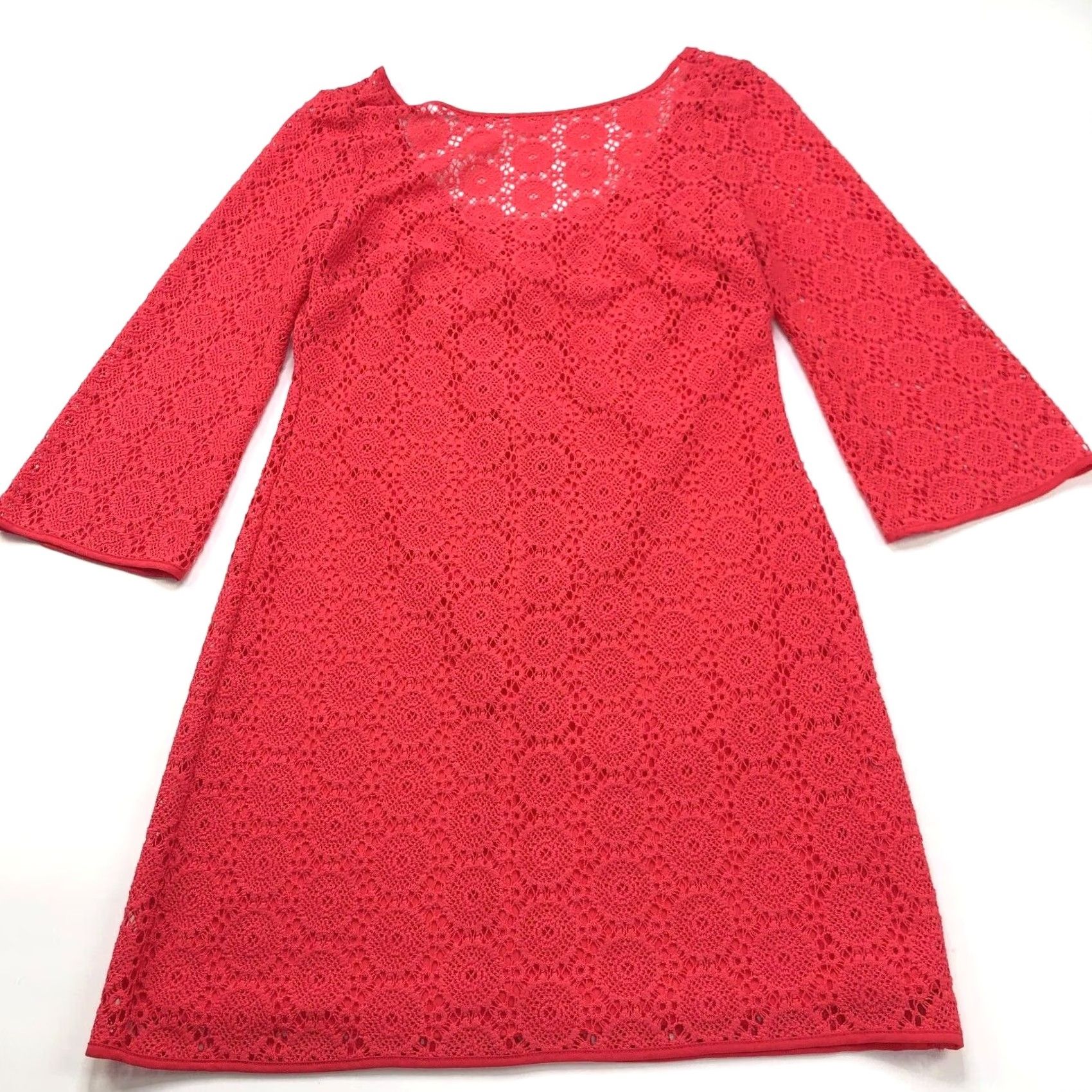 Lilly Pulitzer Lilly Pulitzer Orange Coral Topanga Knit Crochet Slip Dress M Womens Sleeveless Scoop Neck Short Dress 86016 Size M / US 6-8 / IT 42-44 - 5 Thumbnail