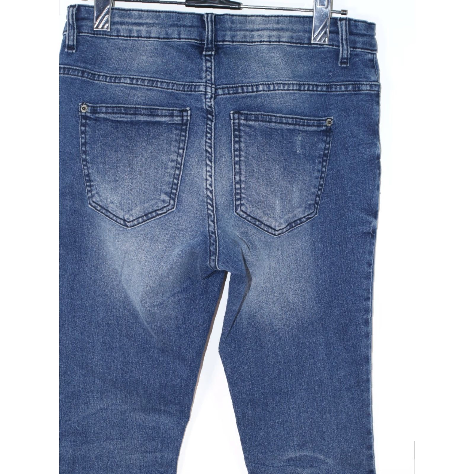 Denime Jacqueline dE Young Joy Skinny Denim Jeans Womens 30 Medium Blue Distressed 30X32 Jeans Women 90s College Preppy Vintage No N/A Size 30" / US 8 / IT 44 - 5 Thumbnail