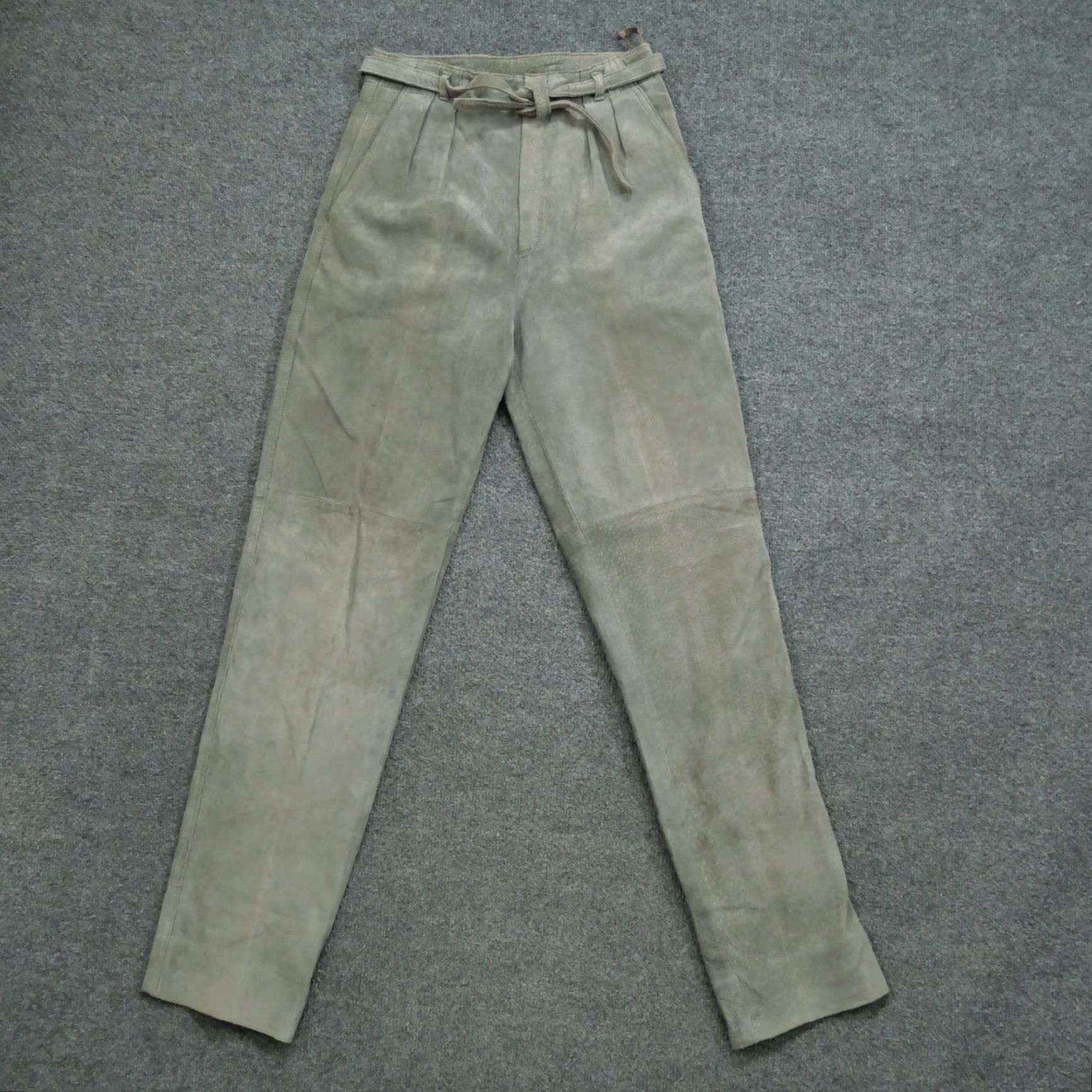 Ben Sherman VINTAGE Bermans Pants Womens 8 26x32 Grey Suede Leather Western 60s Size 30" / US 8 / IT 44 - 2 Thumbnail