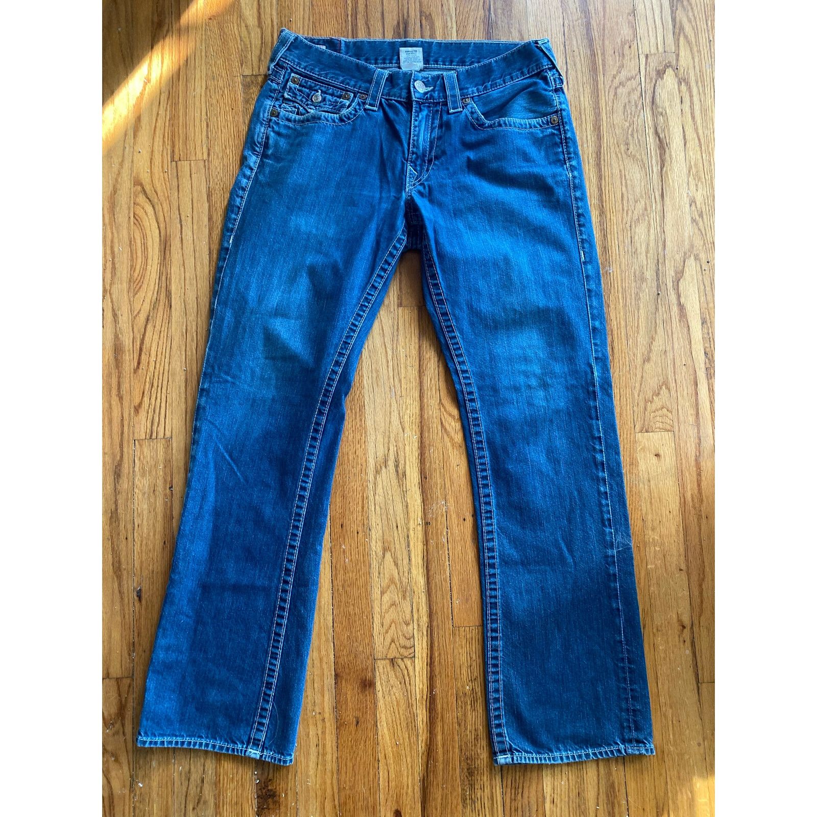True Religion True Religion Jeans Mens Ricky Straight Denim Pockets 33 Size US 33 - 1 Thumbnail