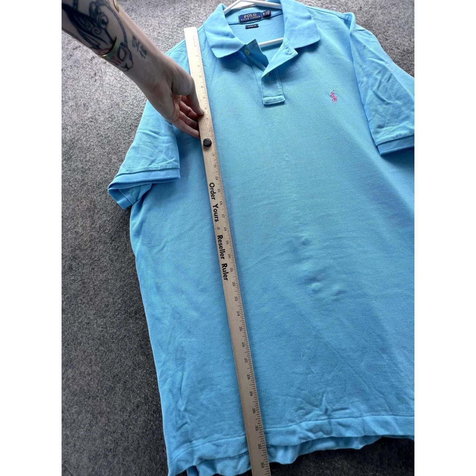 Polo Ralph Lauren Polo Ralph Lauren Polo Shirt Mens XL Blue Solid Classic Fit Pony Logo Casual Shirt Size US XL / EU 56 / 4 - 4 Thumbnail