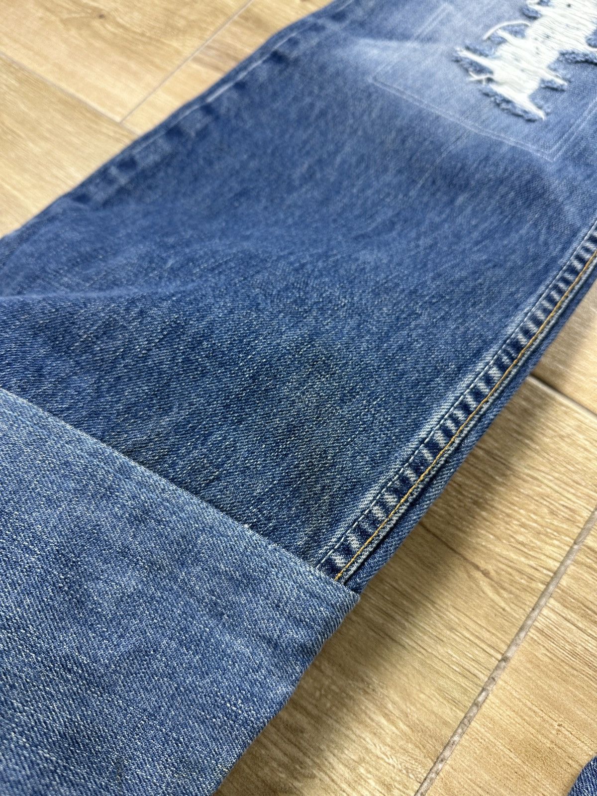 Levi's × Vintage Vintage Y2K Custom Levi’s Patchwork Flared Bootcut Jeans Size 30" / US 8 / IT 44 - 5 Thumbnail