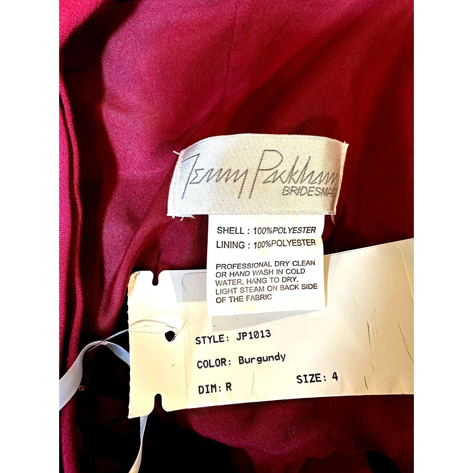 Jenny Packham Jenny Packham V-Neck Crepe Column Gown - Burgundy - size 4 Size S / US 4 / IT 40 - 16 Thumbnail