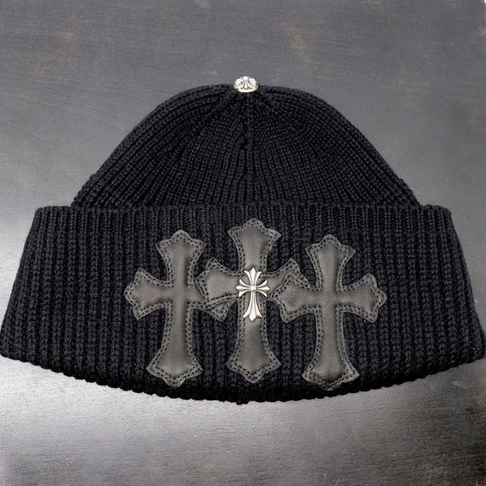 Chrome Hearts Chrome Hearts Triple Cemetery Cross Beanie | Grailed