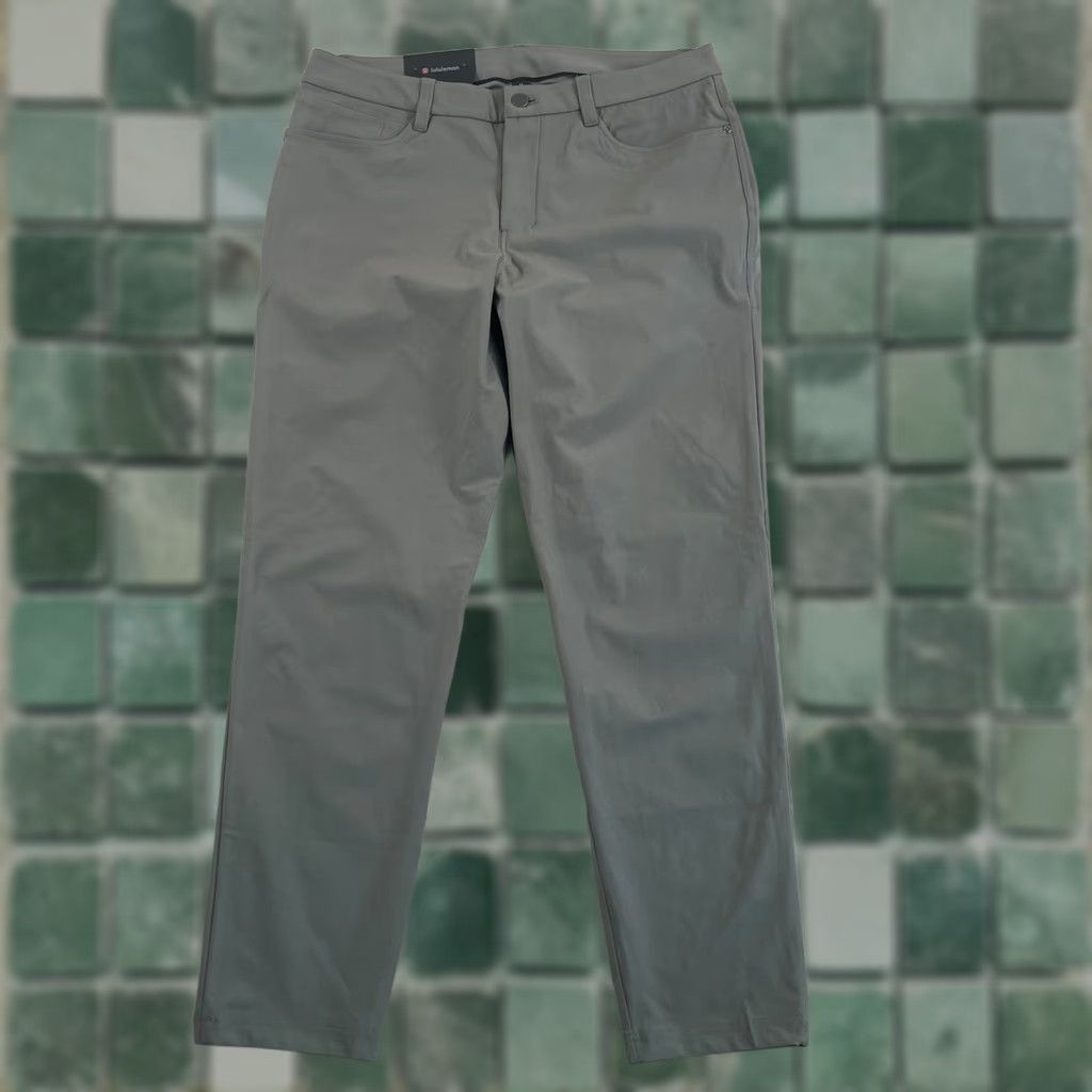 Lululemon Lululemon ABC Slim-Fit 5 Pocket Pants Men 33x29 Grey Warpstreme Moisture Wicking Stretch NWT Military/Preppy Style Chino Slim Leg Casual Mens Size US 33 - 1 Thumbnail