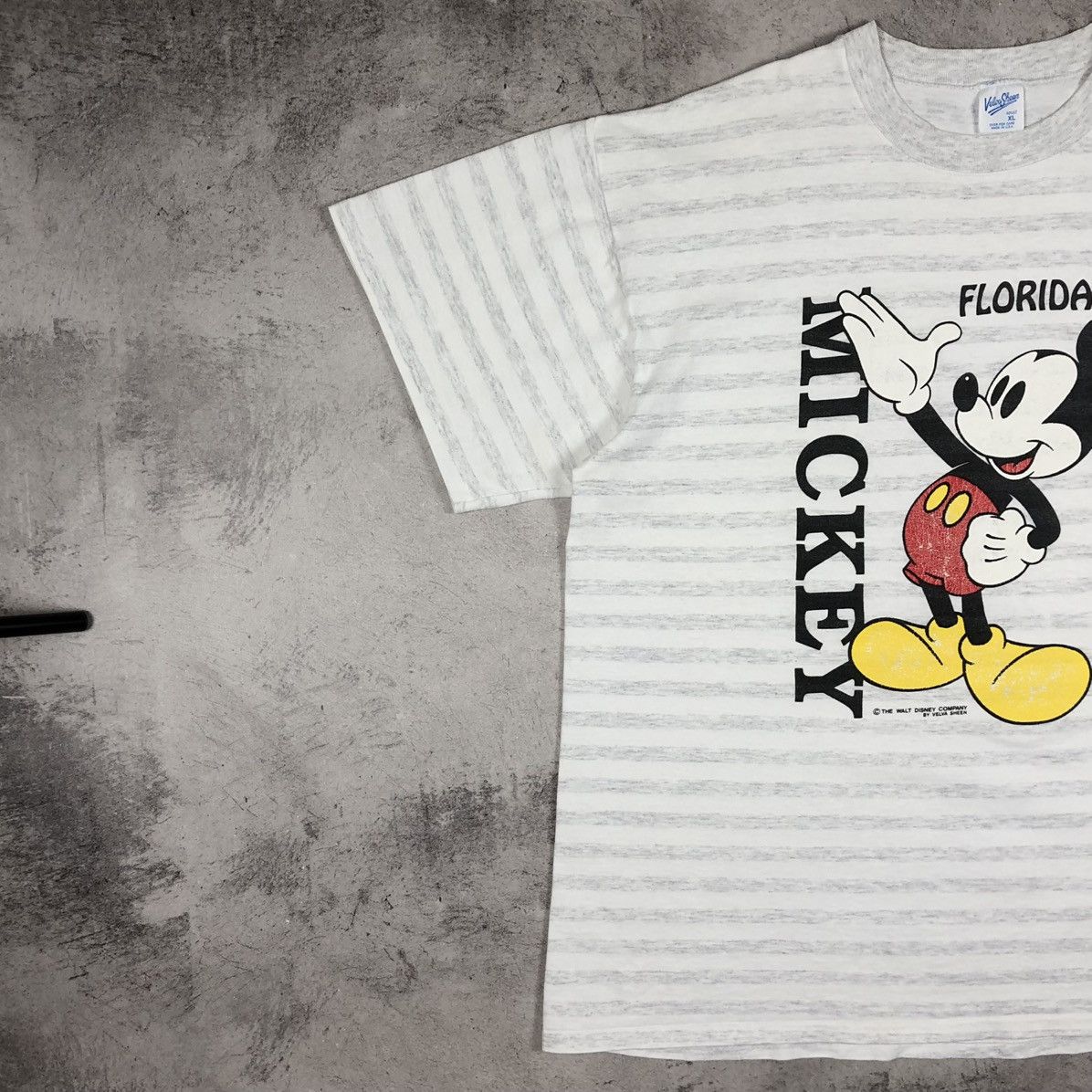 Mickey Mouse Mickey Mouse Florida 80s Velva Sheen Striped Tee Size US XL / EU 56 / 4 - 5 Thumbnail