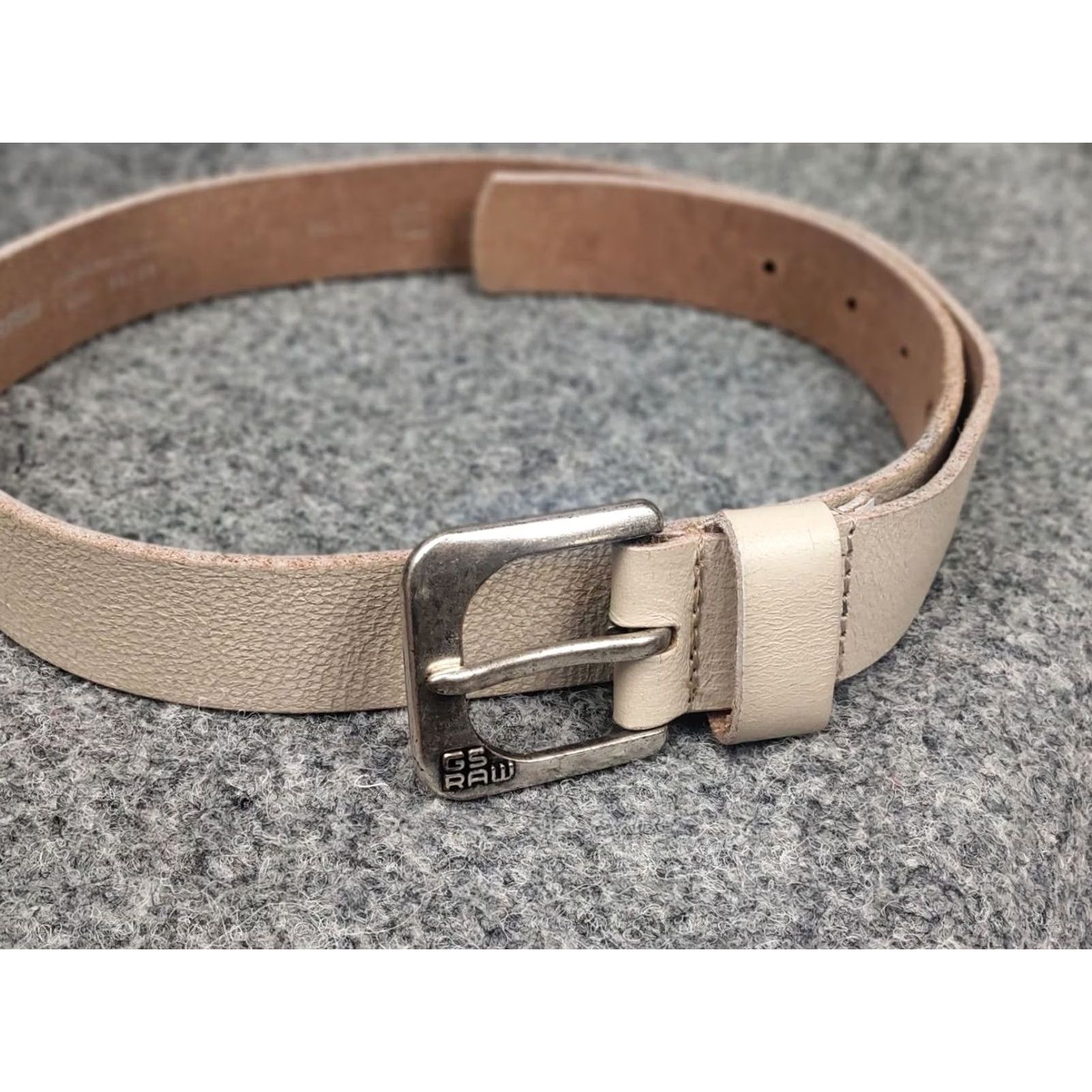 G-Star G Star raw Beige Genuine Leather Mini Logo Vintage Style Belt Size ONE SIZE - 3 Thumbnail